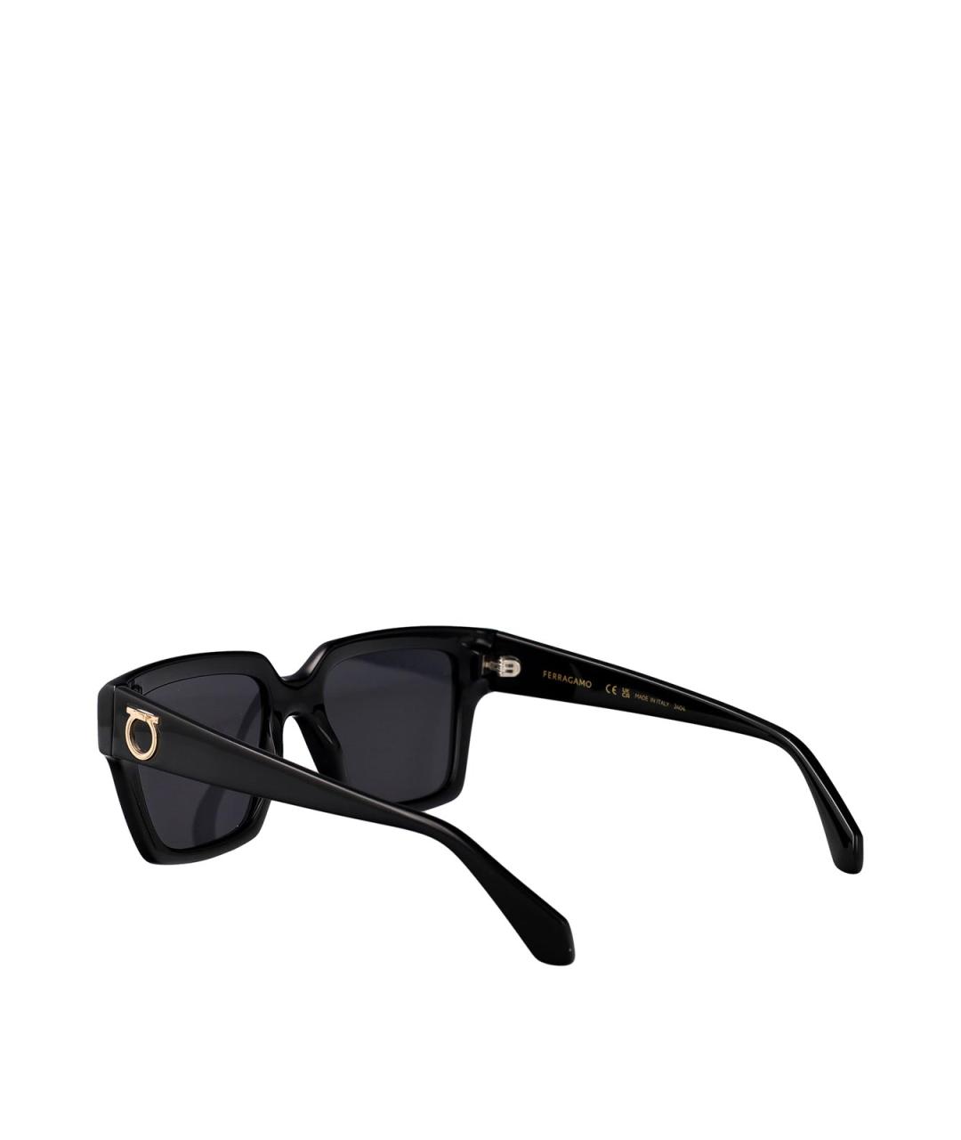 FERRAGAMO Черные пластиковые солнцезащитные очки, фото 4