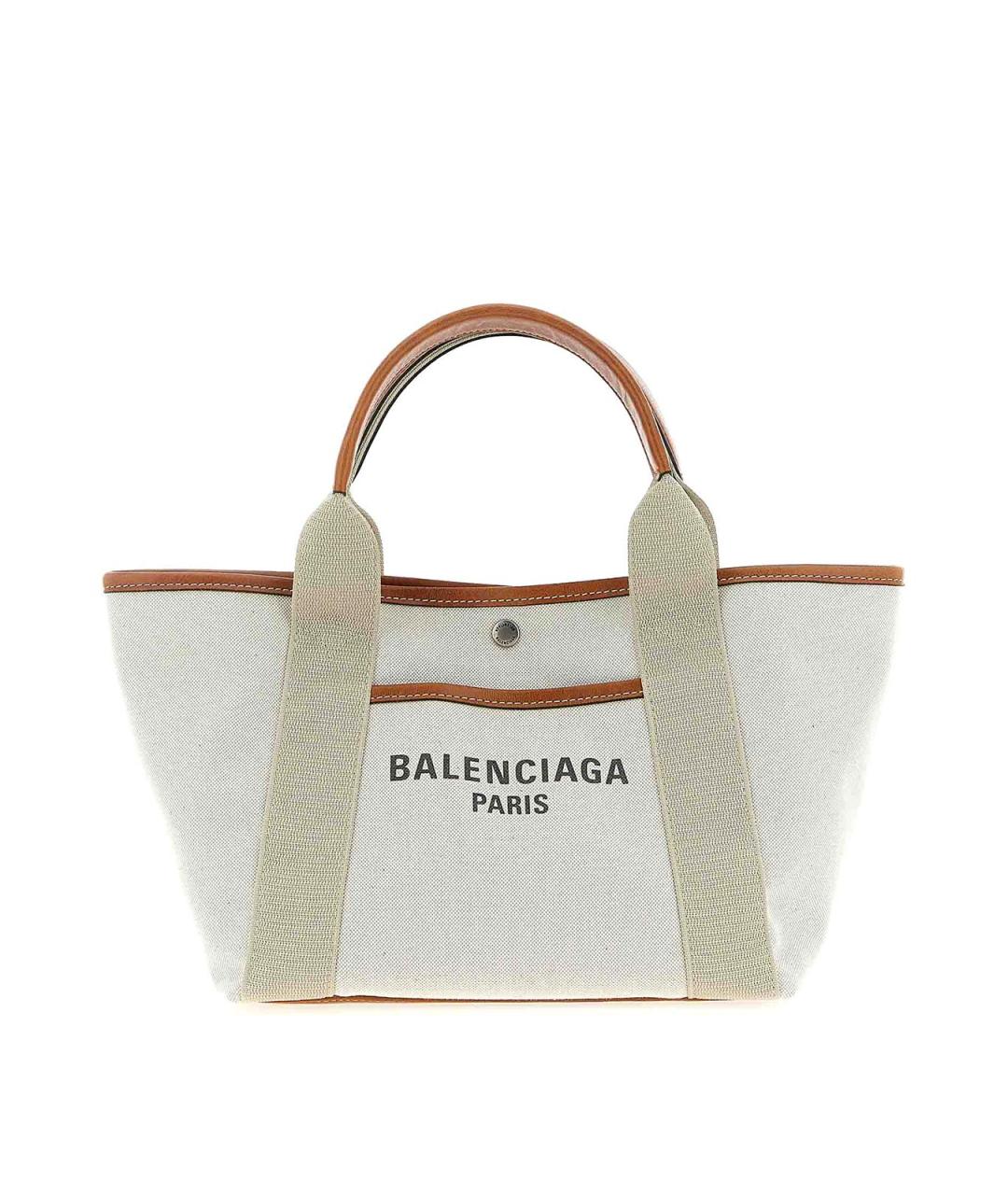 BALENCIAGA Бежевая сумка тоут из канвы, фото 5