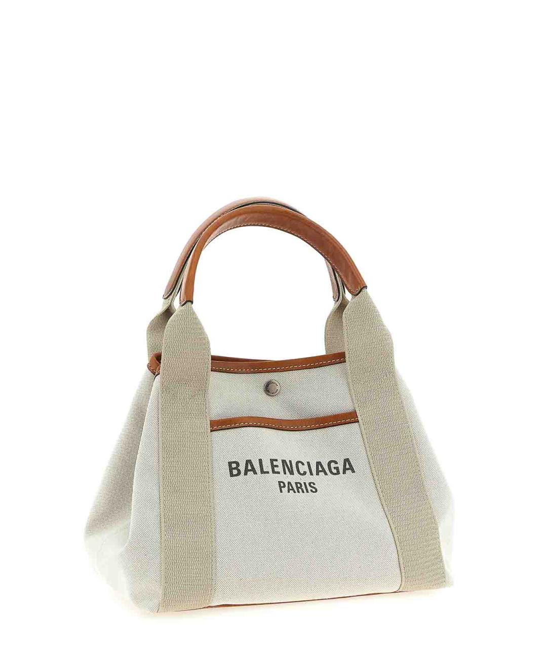 BALENCIAGA Бежевая сумка тоут из канвы, фото 3