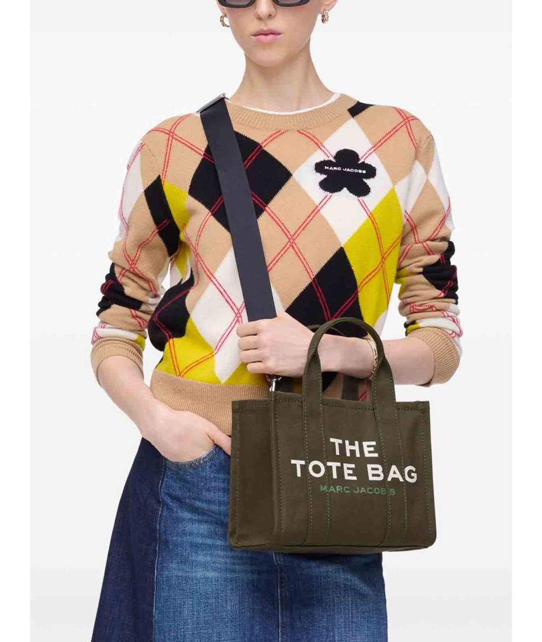 MARC JACOBS Хаки хлопковая сумка тоут, фото 5