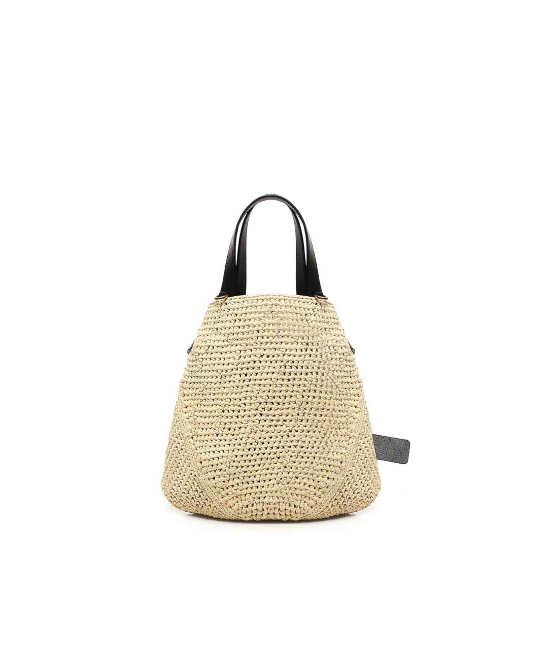 LOEWE Бежевая рафиевая сумка тоут, фото 3
