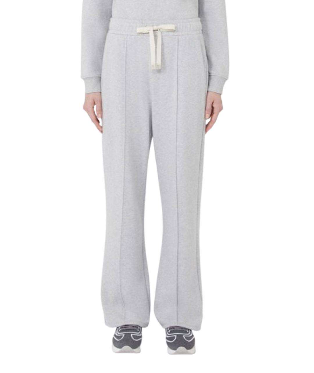 WEEKEND MAX MARA Серые хлопковые брюки широкие, фото 2