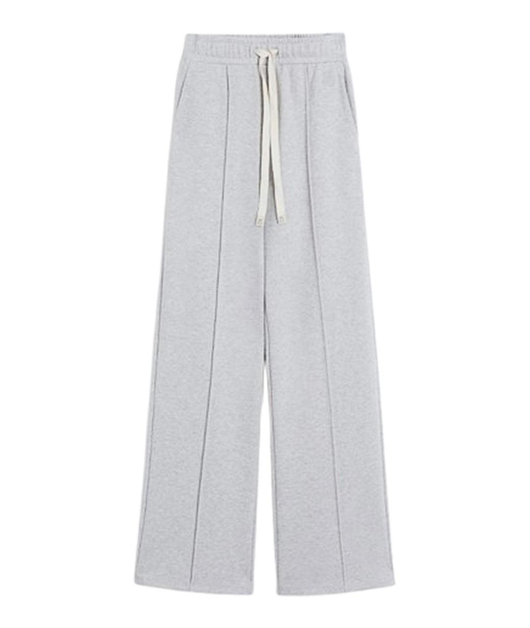 WEEKEND MAX MARA Серые хлопковые брюки широкие, фото 1