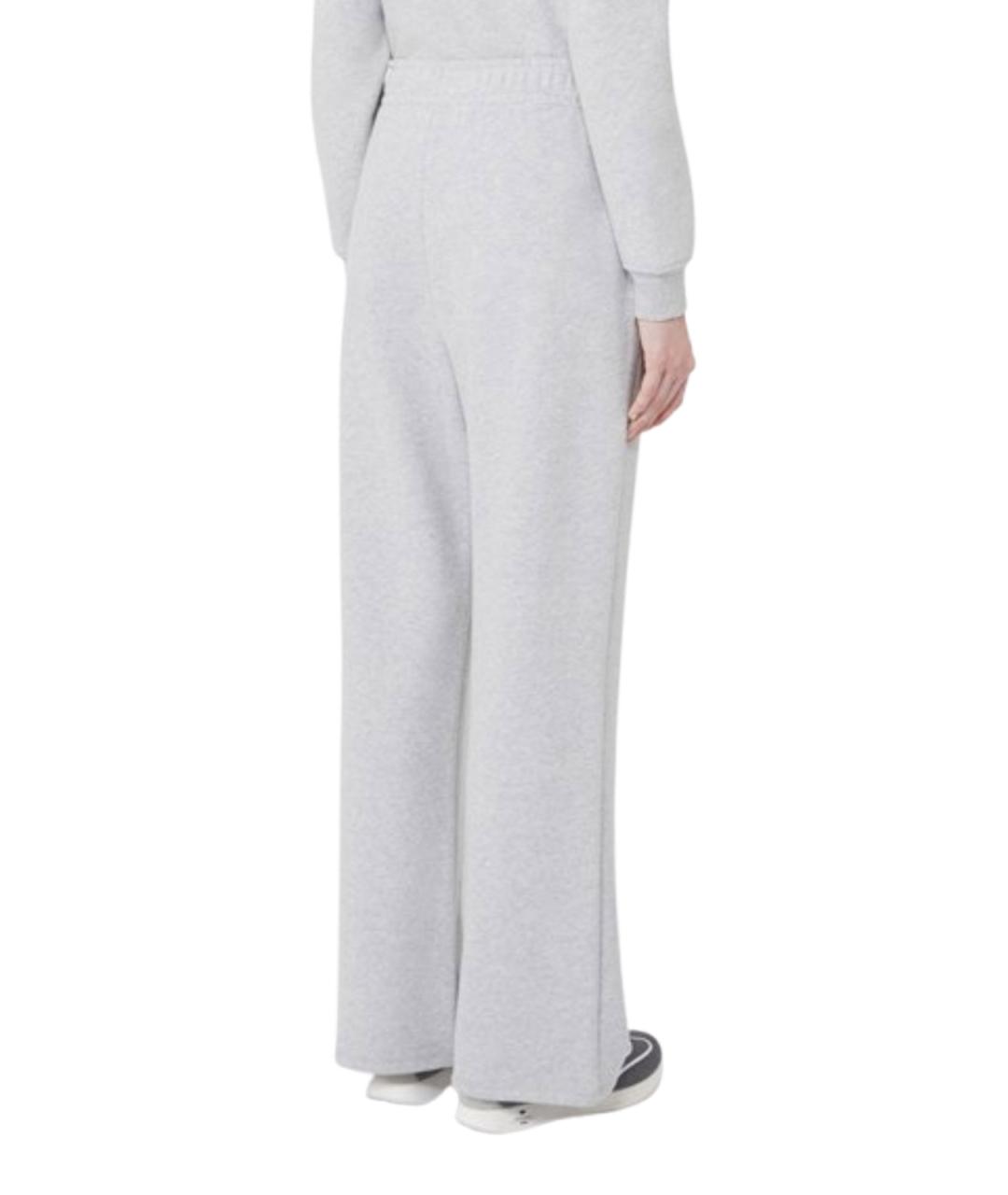 WEEKEND MAX MARA Серые хлопковые брюки широкие, фото 3