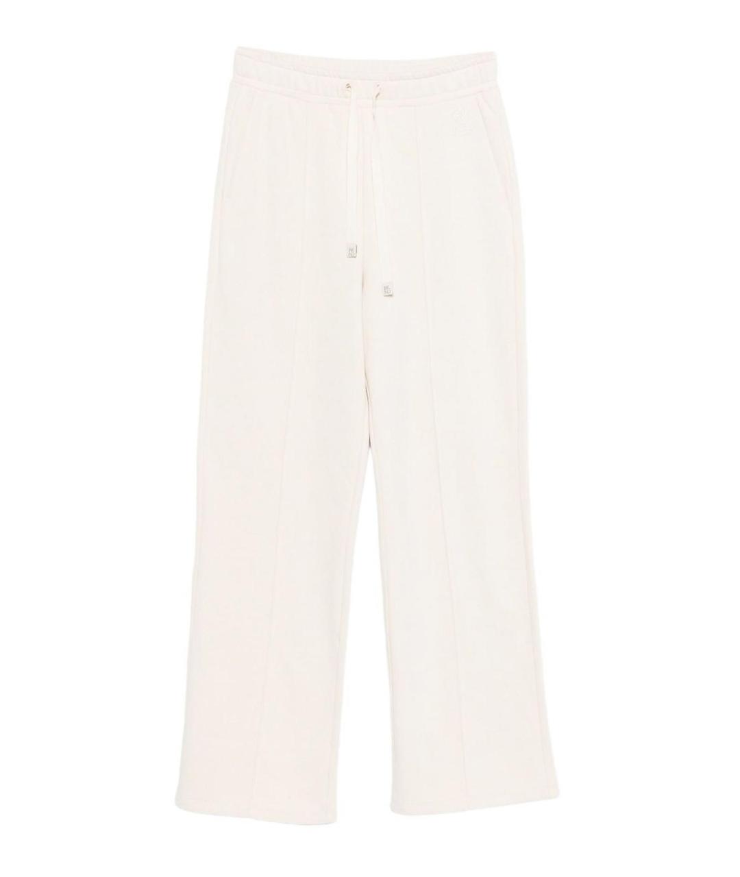 WEEKEND MAX MARA Белые хлопковые прямые брюки, фото 1