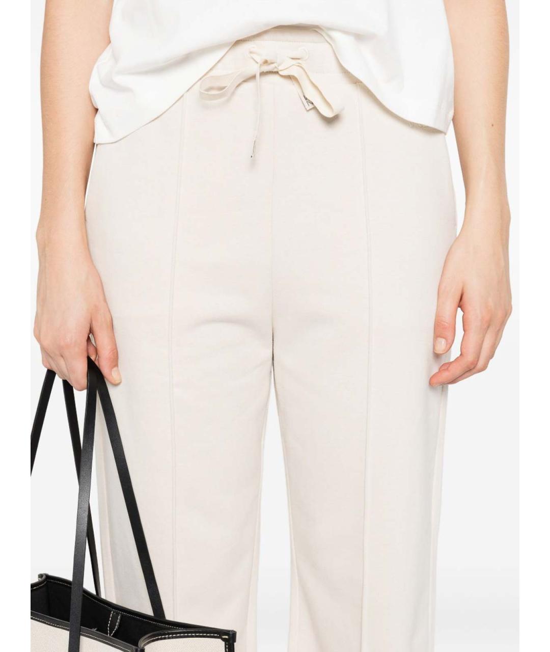 WEEKEND MAX MARA Белые хлопковые прямые брюки, фото 5