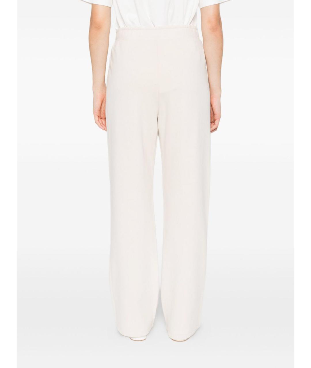 WEEKEND MAX MARA Белые хлопковые прямые брюки, фото 4