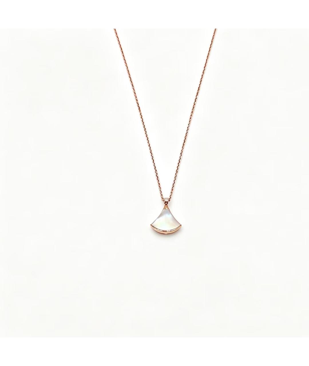 BVLGARI Белое колье из розового золота, фото 4