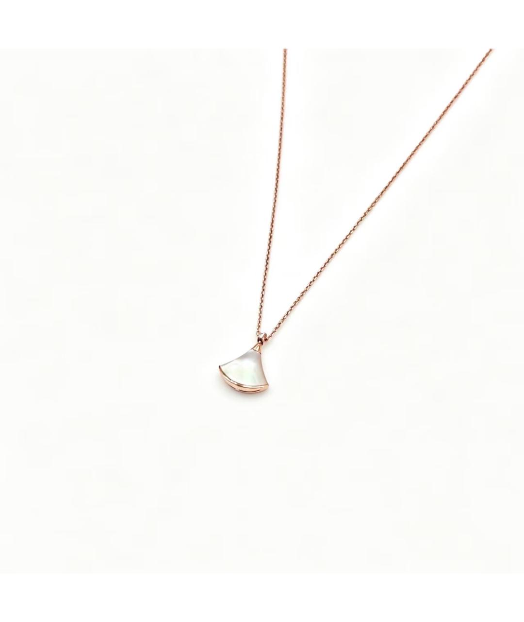 BVLGARI Белое колье из розового золота, фото 2