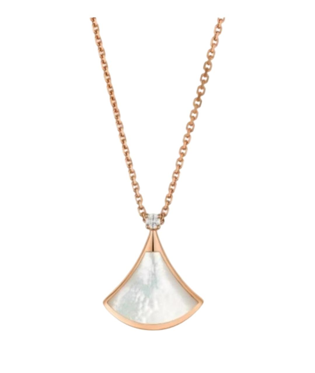 BVLGARI Белое колье из розового золота, фото 1