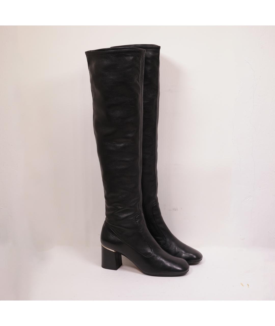 CELINE Черные кожаные ботфорты, фото 11