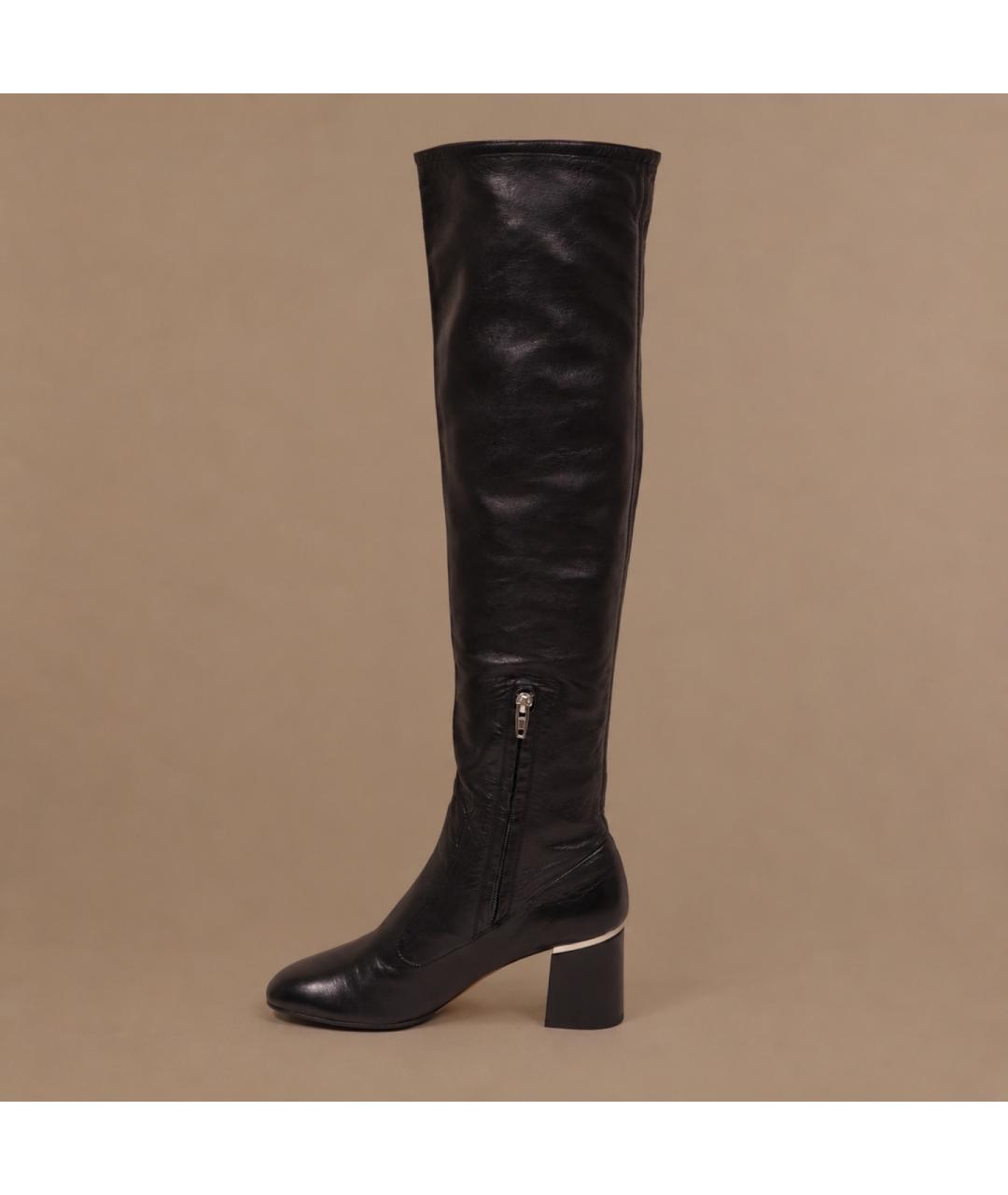 CELINE Черные кожаные ботфорты, фото 10