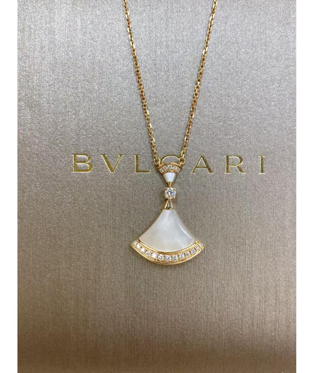 BVLGARI Белое колье из розового золота, фото 5