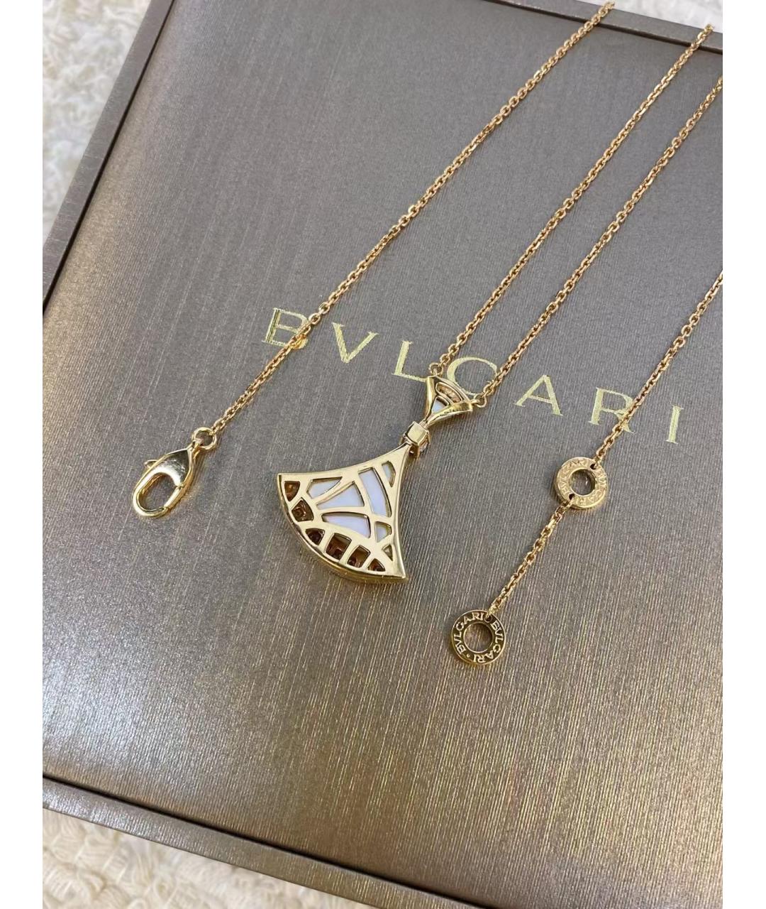 BVLGARI Белое колье из розового золота, фото 4
