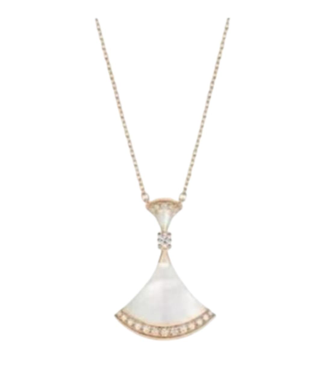 BVLGARI Белое колье из розового золота, фото 1