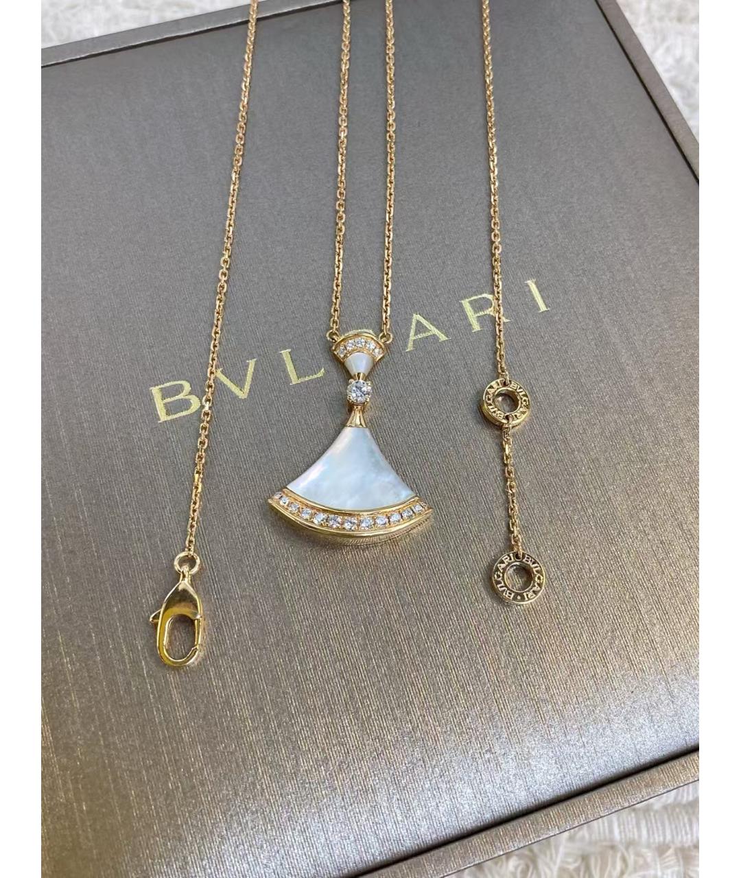 BVLGARI Белое колье из розового золота, фото 2