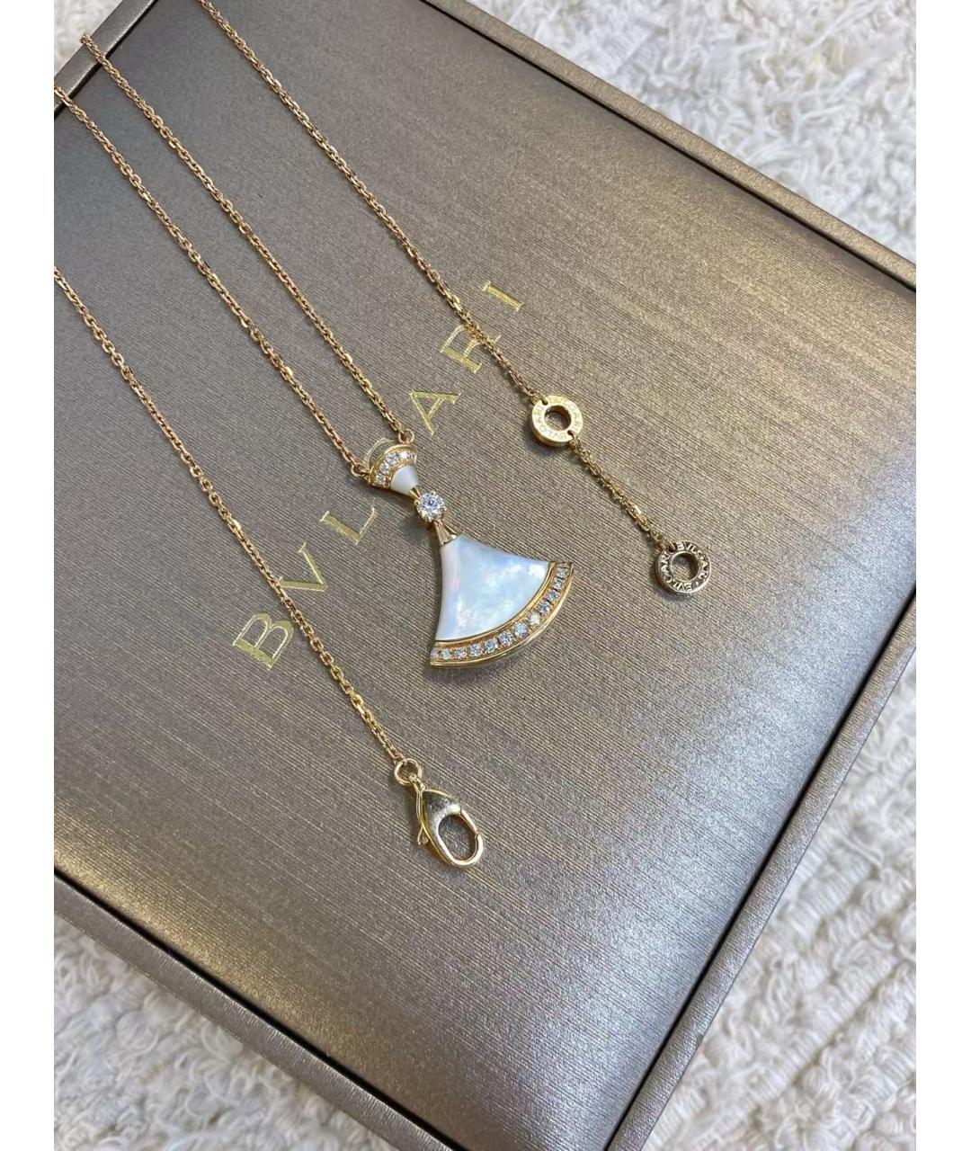 BVLGARI Белое колье из розового золота, фото 3