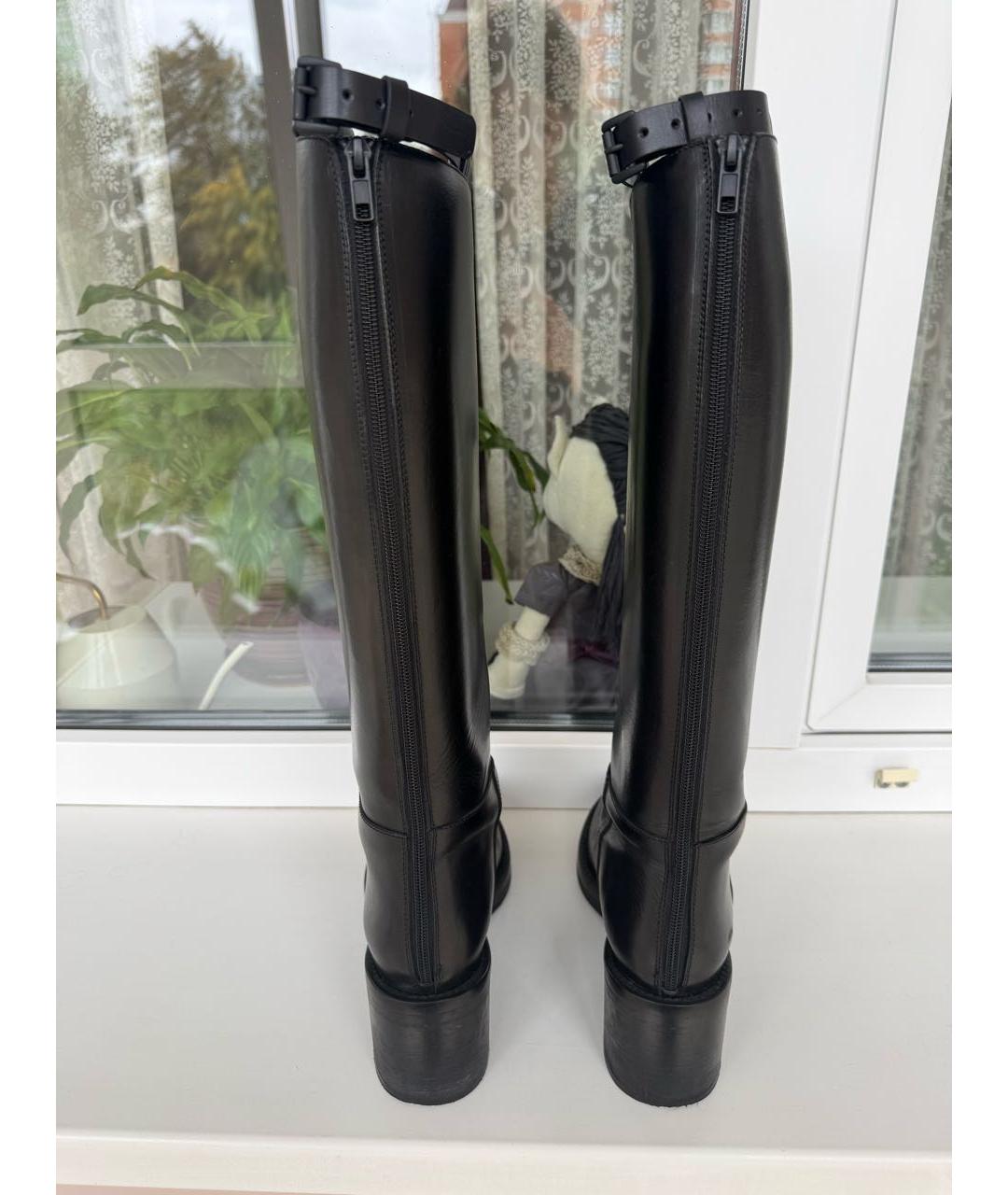 ANN DEMEULEMEESTER Черные кожаные сапоги, фото 3