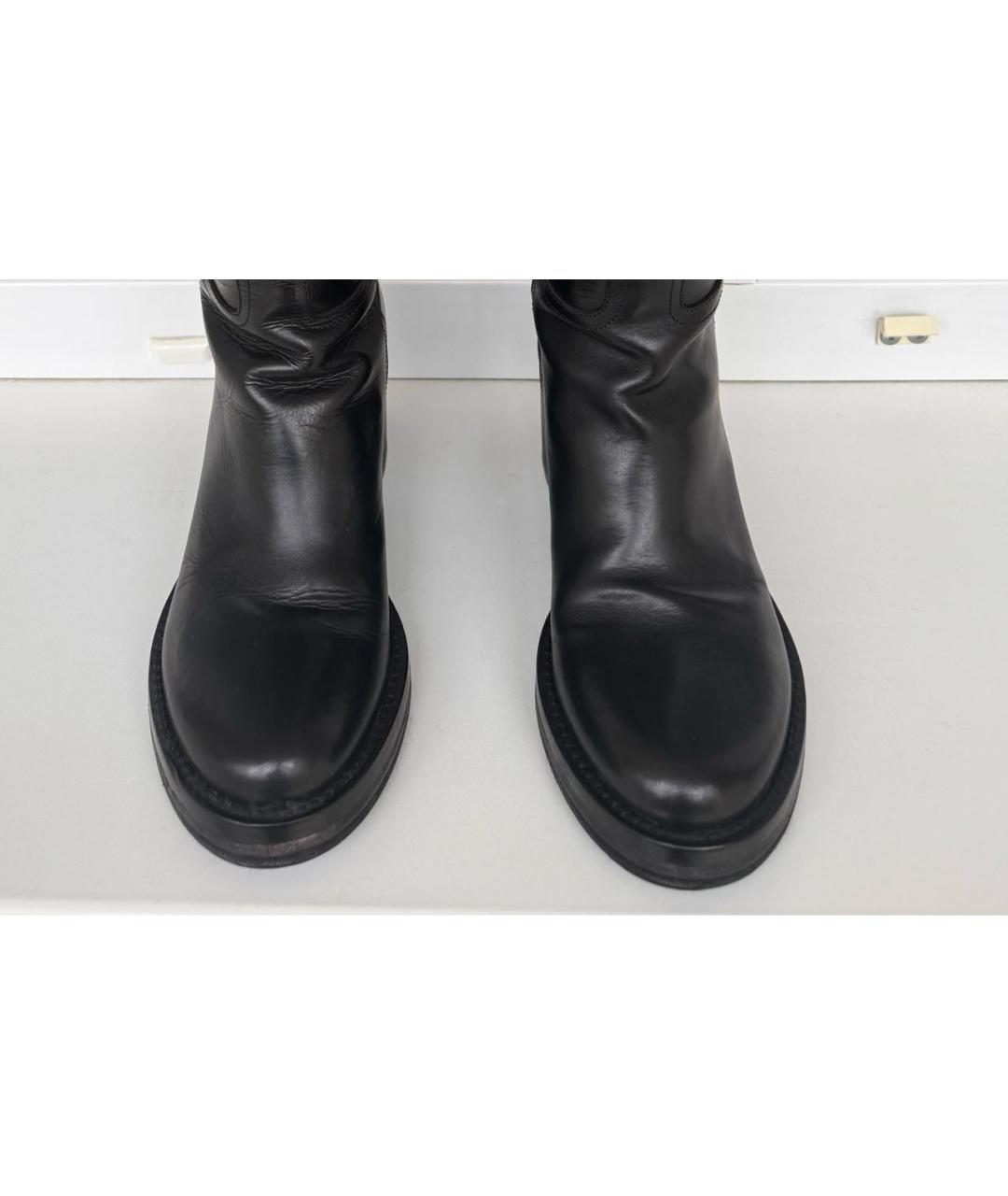 ANN DEMEULEMEESTER Черные кожаные сапоги, фото 4