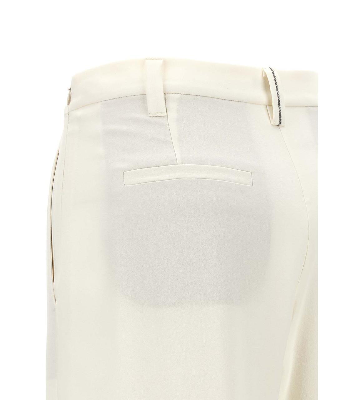 BRUNELLO CUCINELLI Белые шелковые брюки широкие, фото 4