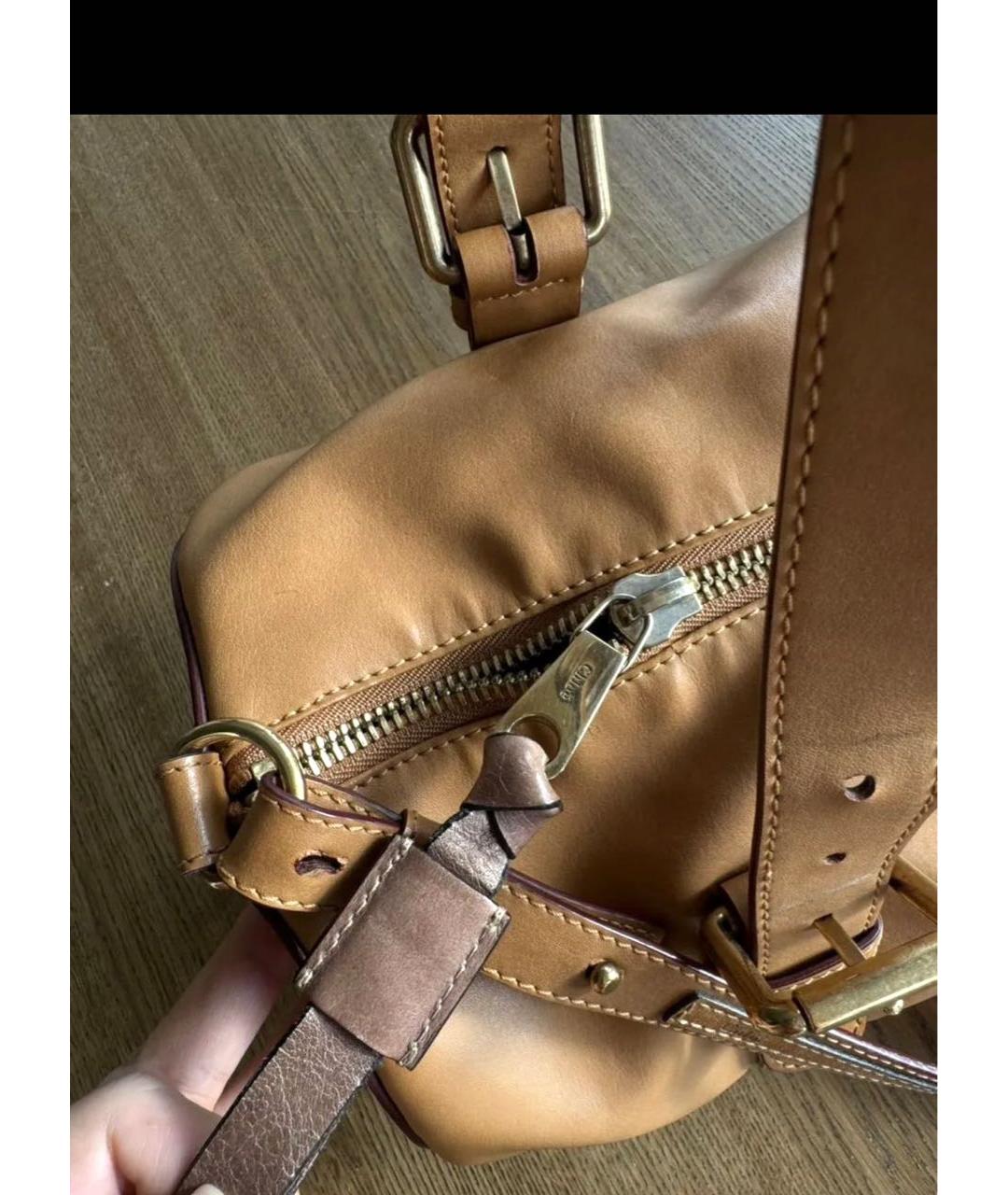 CHLOE Коричневая кожаная сумка с короткими ручками, фото 6