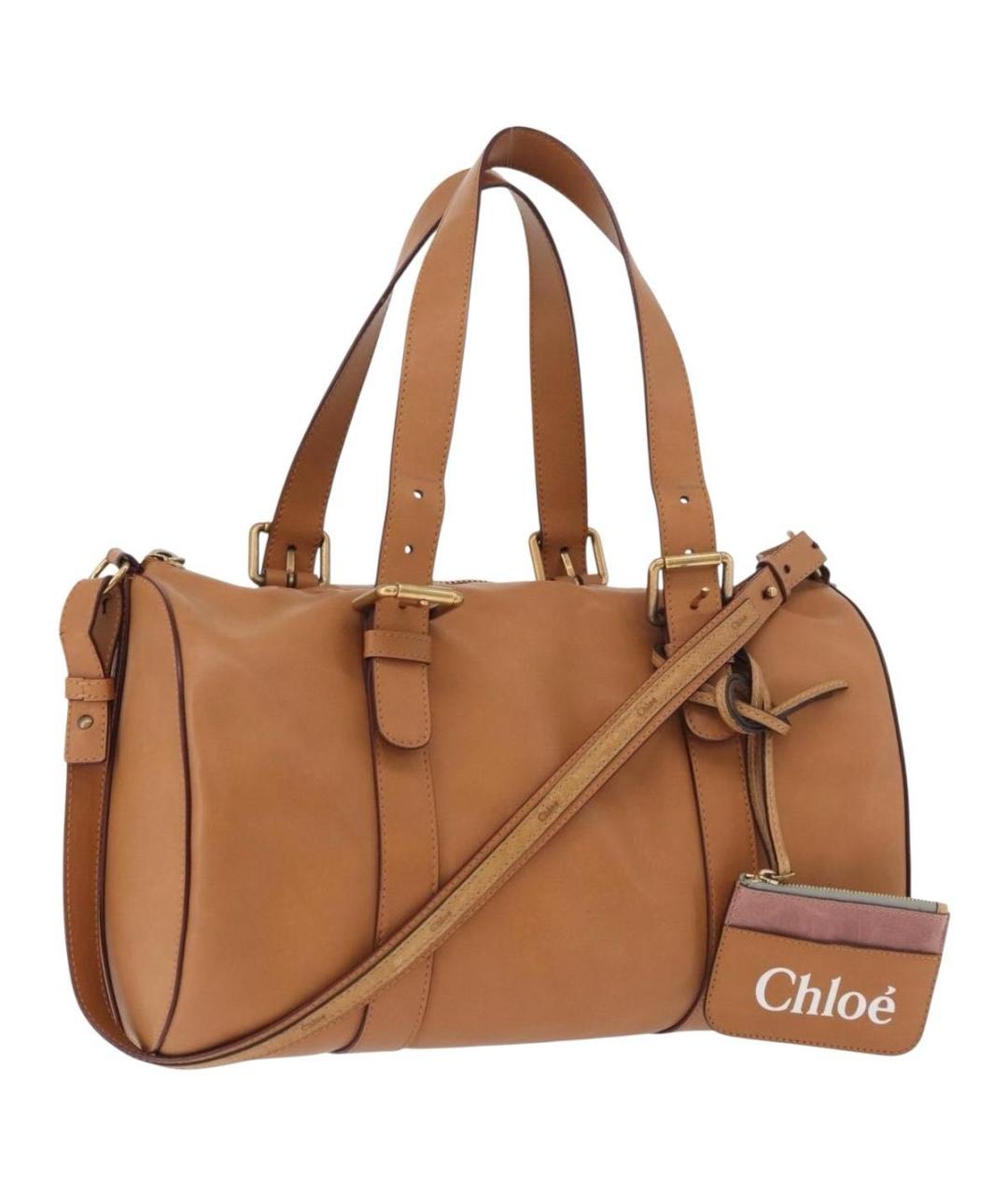 CHLOE Коричневая кожаная сумка с короткими ручками, фото 7