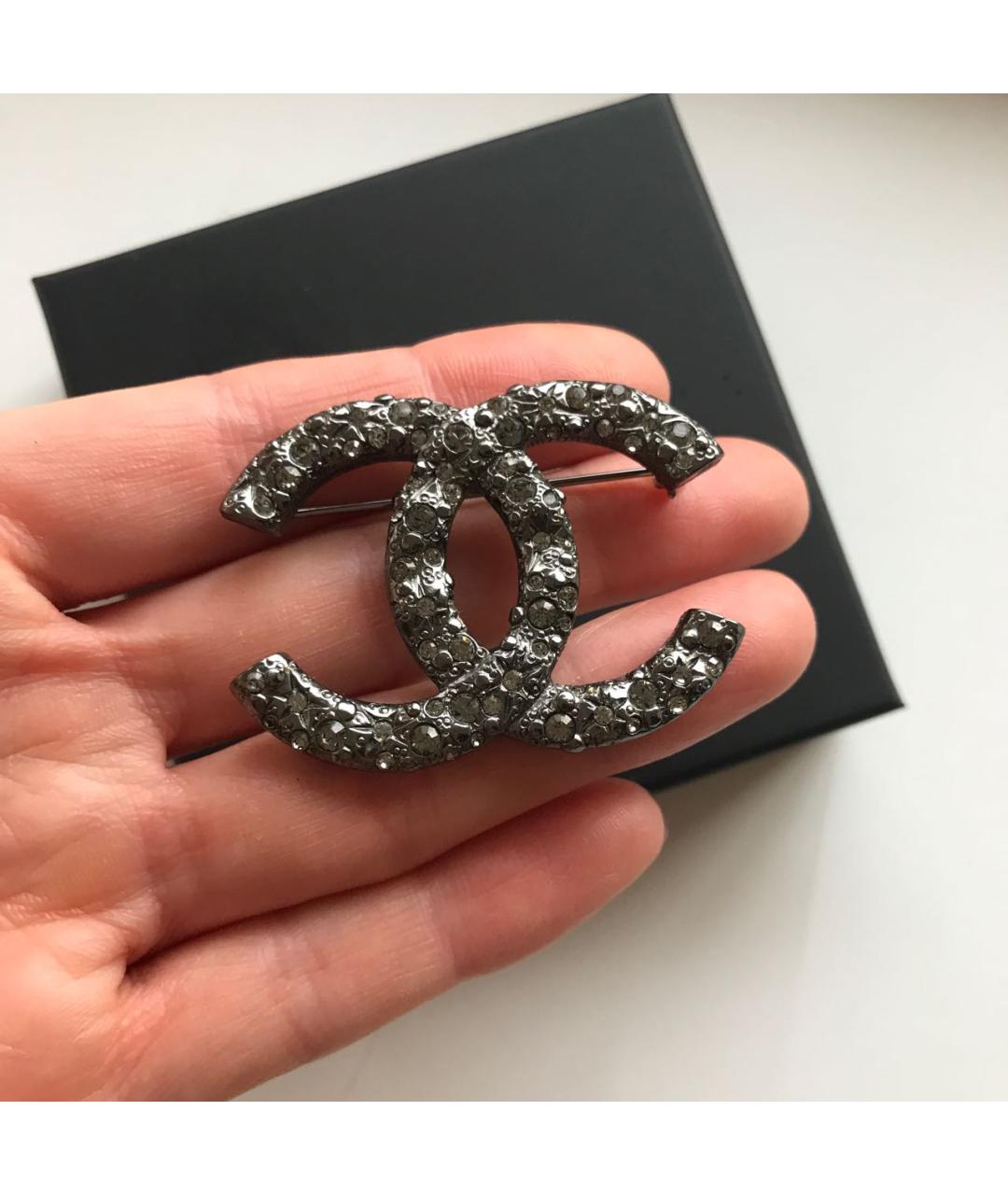 CHANEL Серебряная металлическая булавка / брошь, фото 2