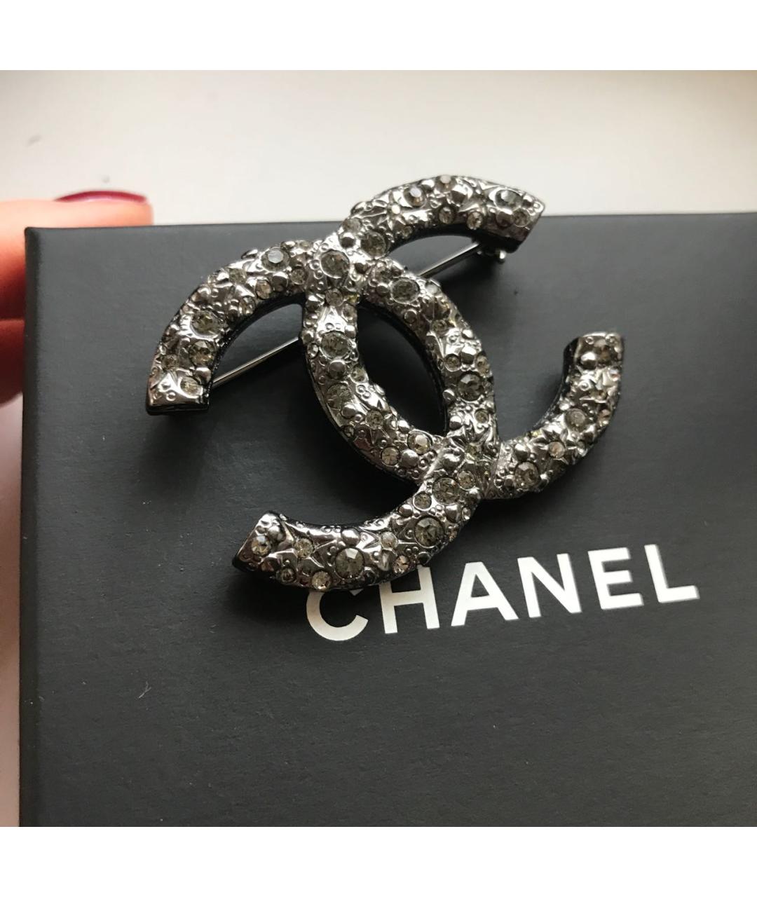 CHANEL Серебряная металлическая булавка / брошь, фото 5