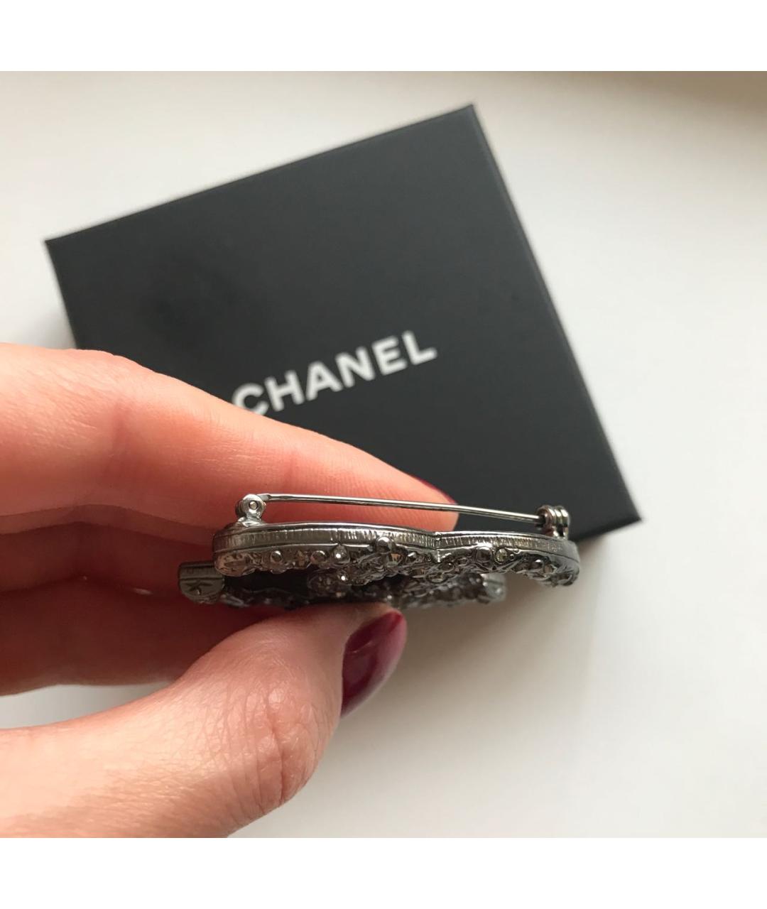 CHANEL Серебряная металлическая булавка / брошь, фото 3