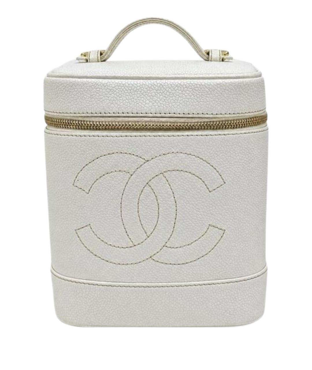 CHANEL Белая кожаная косметичка, фото 1