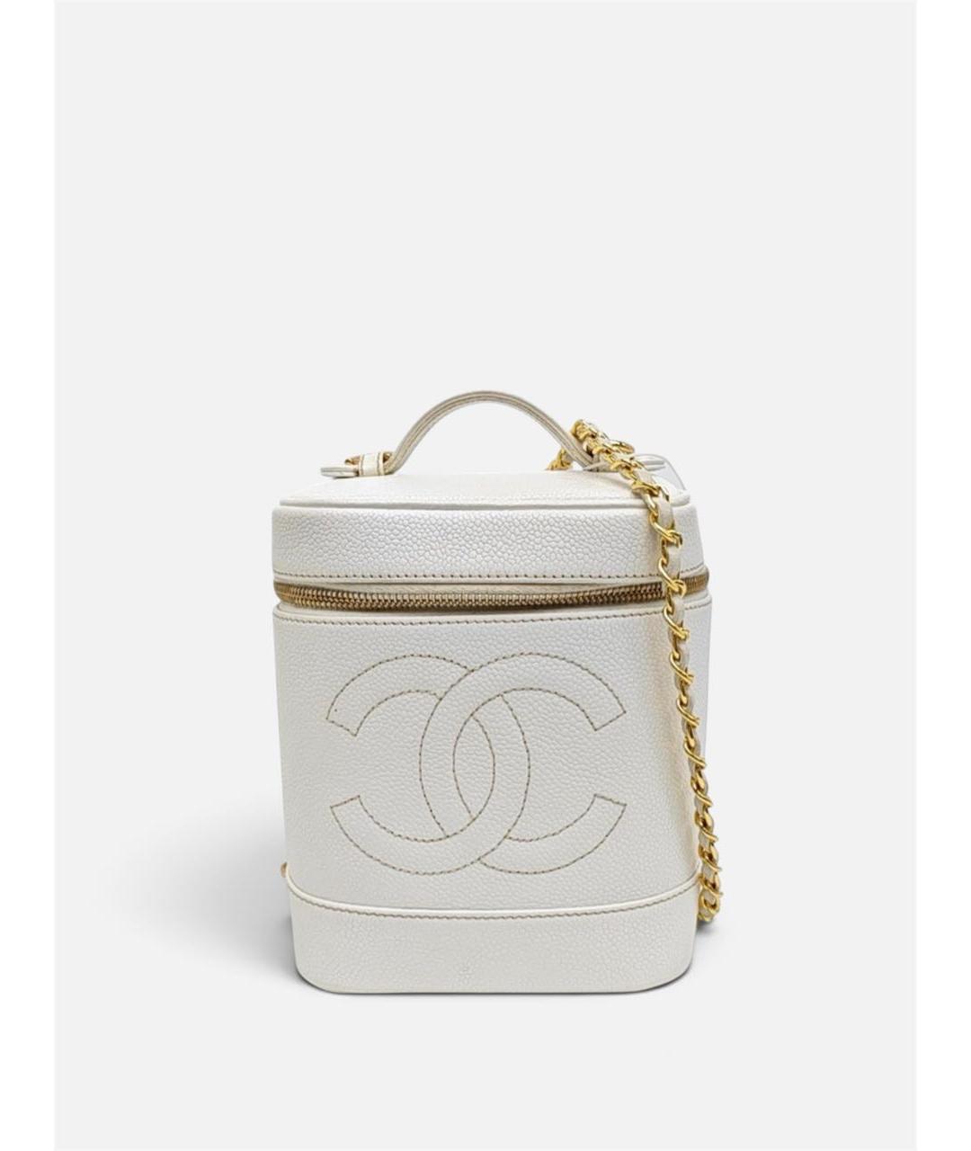CHANEL Белая кожаная косметичка, фото 2