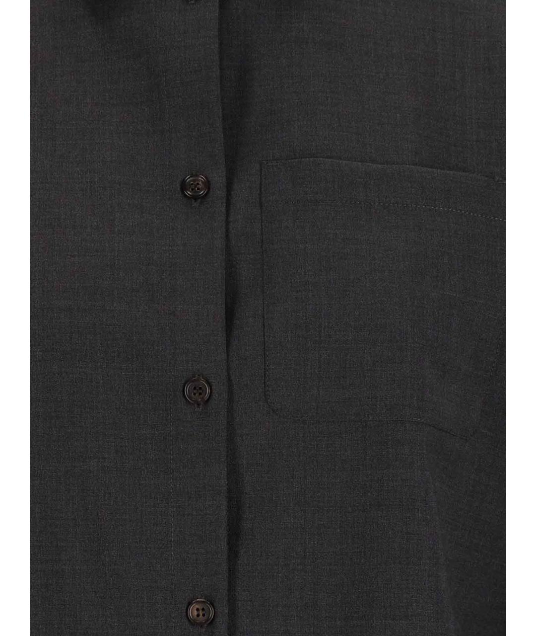 'S MAX MARA Серая шерстяная рубашка, фото 4