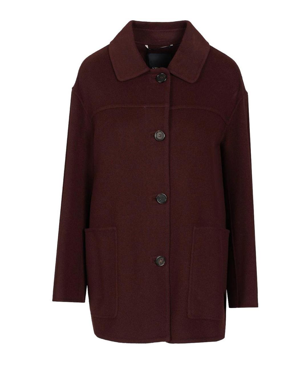 'S MAX MARA Бордовое шерстяное пальто, фото 1
