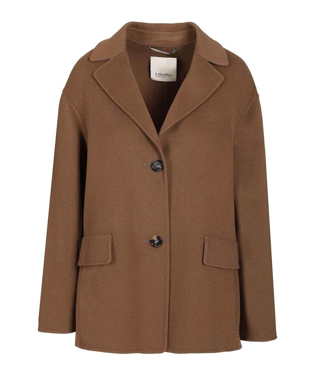 'S MAX MARA Коричневая шерстяная куртка, фото 1