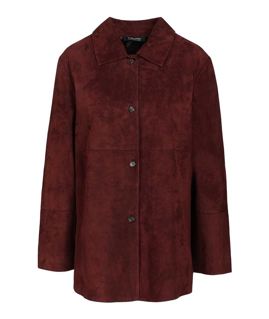 'S MAX MARA Бордовая кожаная куртка, фото 1