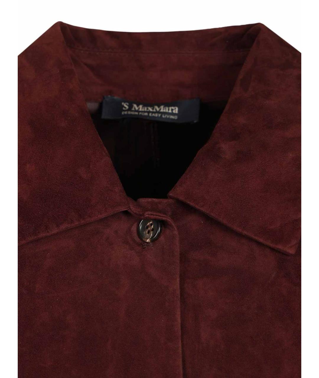 'S MAX MARA Бордовая кожаная куртка, фото 4