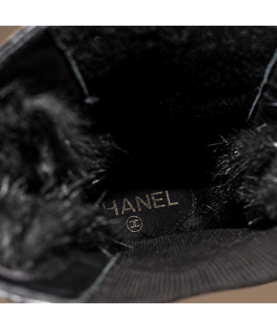 CHANEL Черные кожаные полусапоги, фото 8