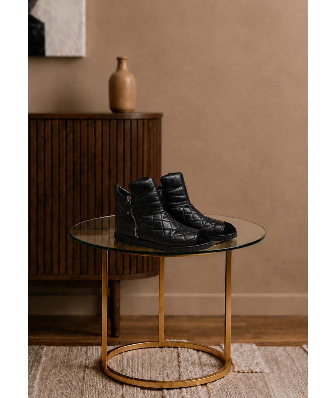 CHANEL Черные кожаные ботинки, фото 10