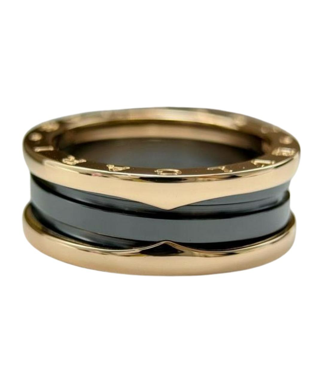 BVLGARI Черное кольцо из розового золота, фото 1