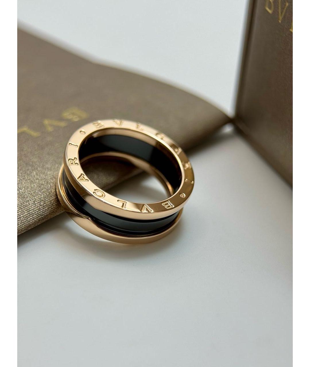 BVLGARI Черное кольцо из розового золота, фото 4