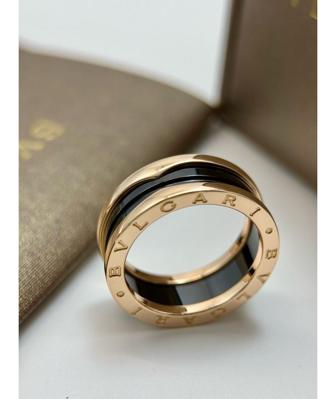 BVLGARI Черное кольцо из розового золота, фото 5