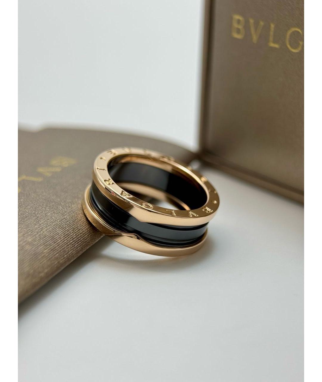BVLGARI Черное кольцо из розового золота, фото 3
