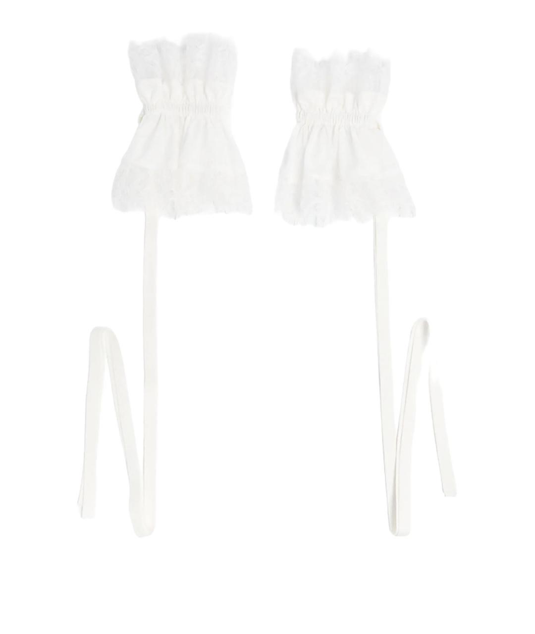ANN DEMEULEMEESTER Белые шелковые перчатки, фото 1
