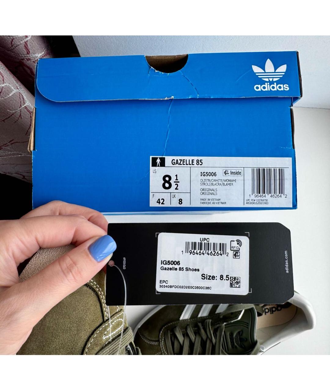 ADIDAS Хаки замшевые низкие кроссовки / кеды, фото 8