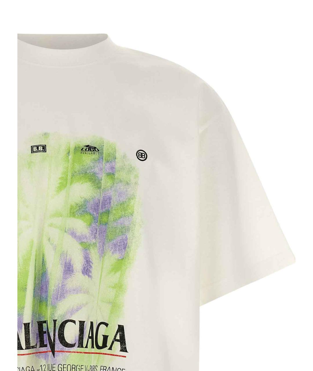 BALENCIAGA Белая хлопковая футболка, фото 3
