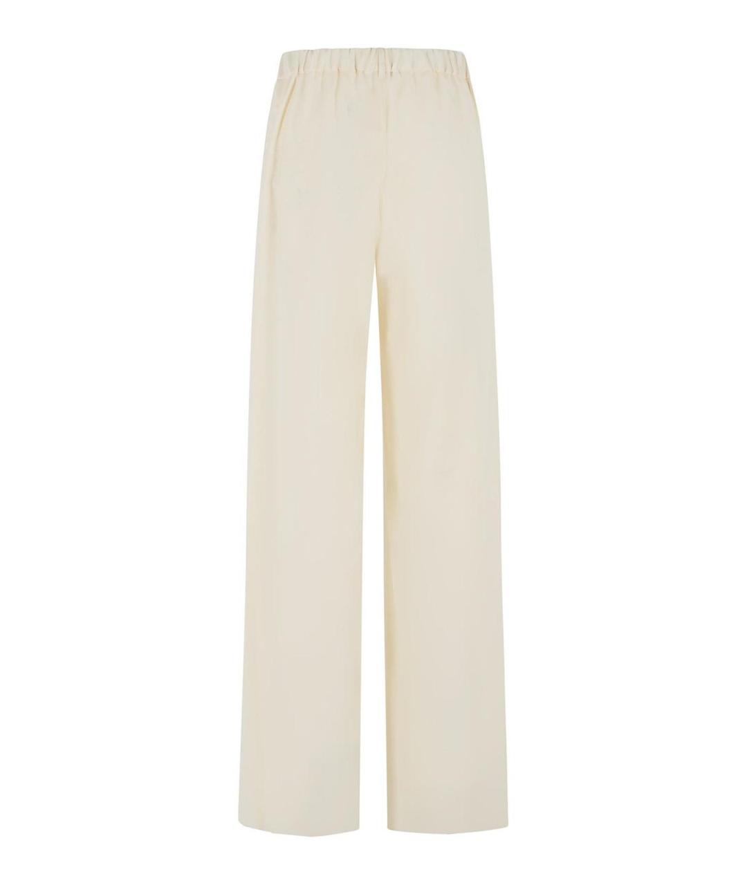 MAX MARA Белые шерстяные прямые брюки, фото 2