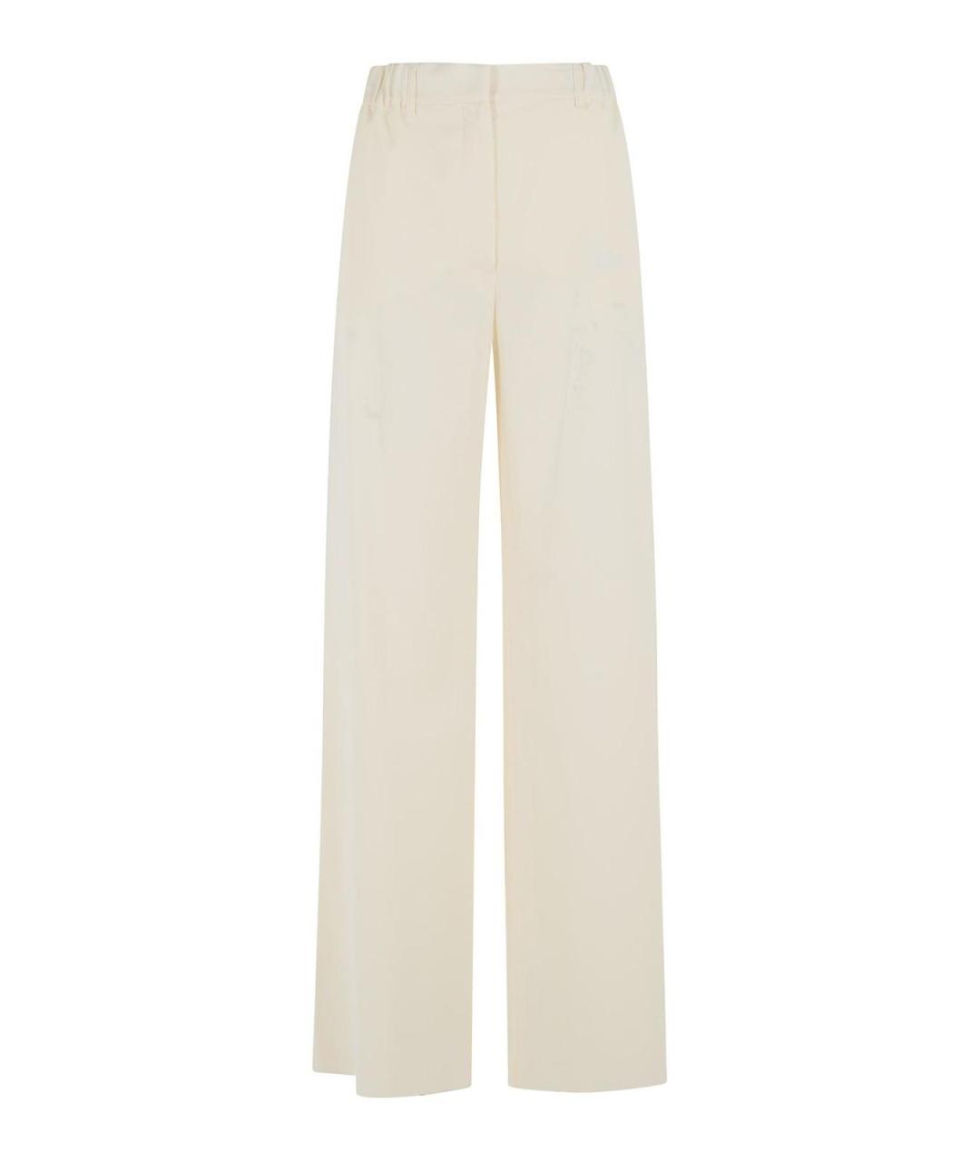MAX MARA Белые шерстяные прямые брюки, фото 1