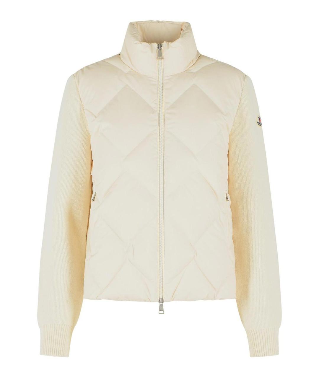 MONCLER Бежевый шерстяной кардиган, фото 1