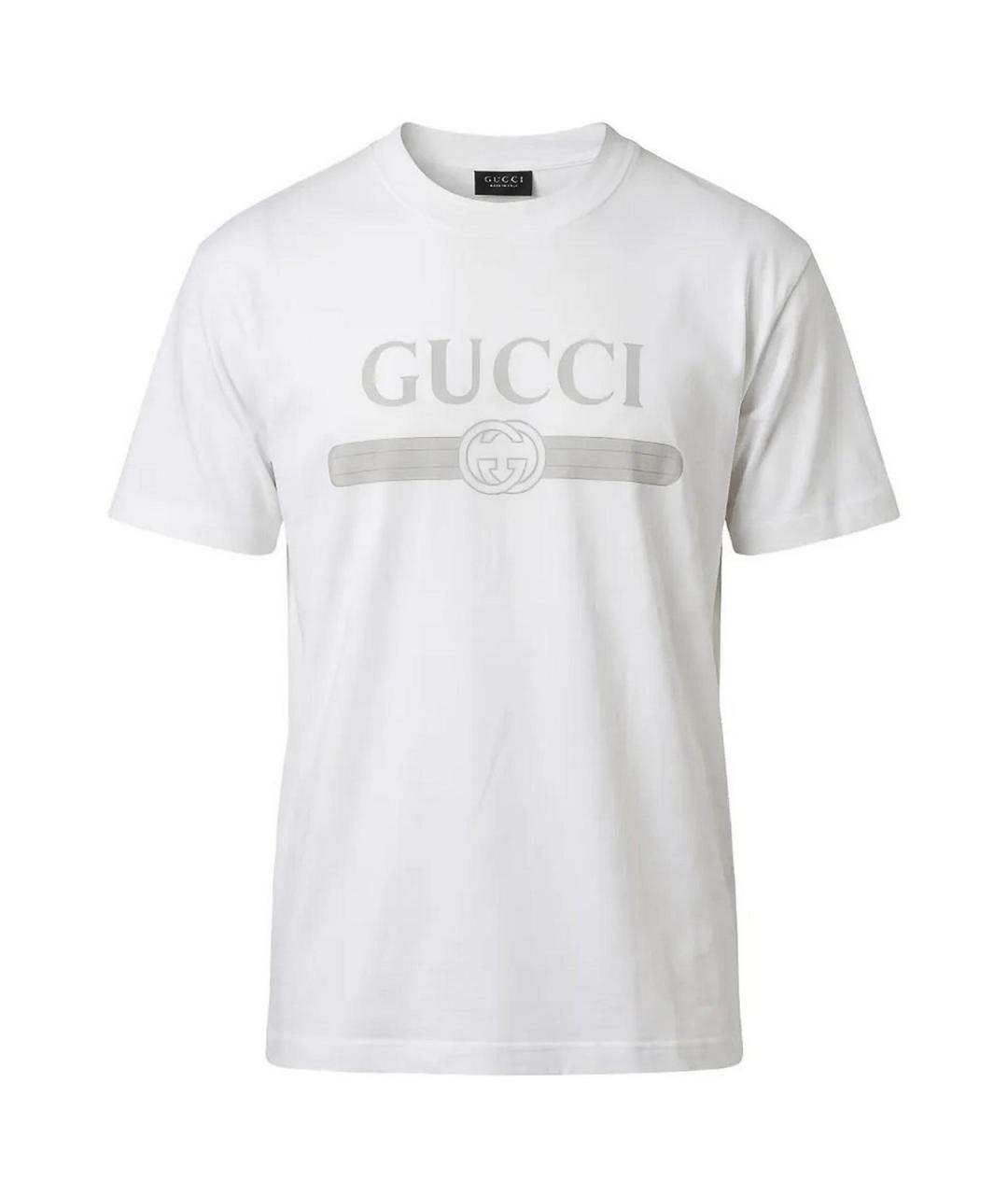 GUCCI Белая хлопковая футболка, фото 1