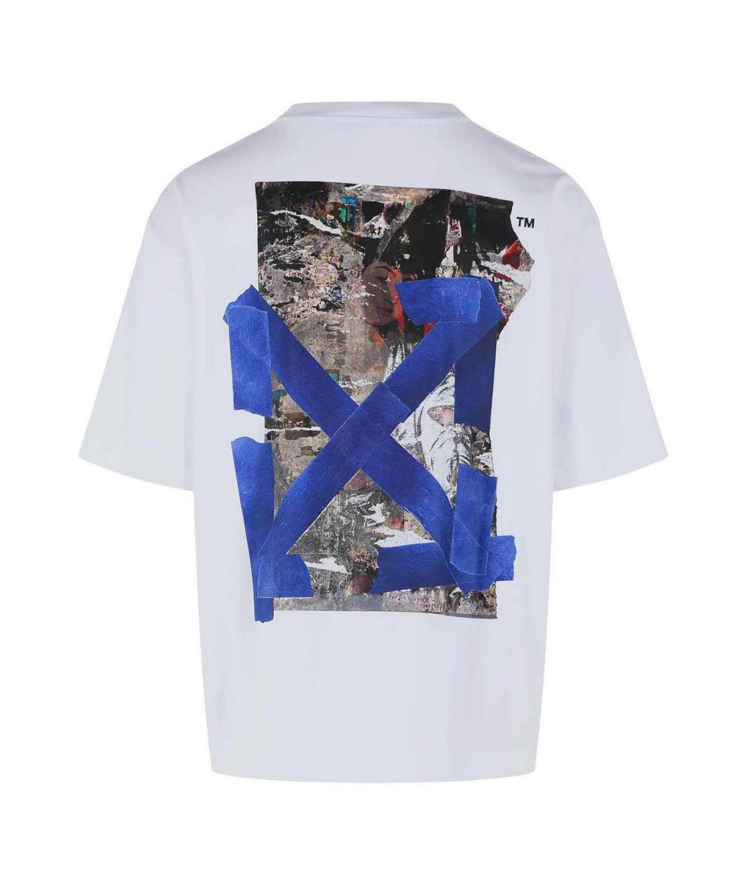 OFF-WHITE Белая хлопковая футболка, фото 2